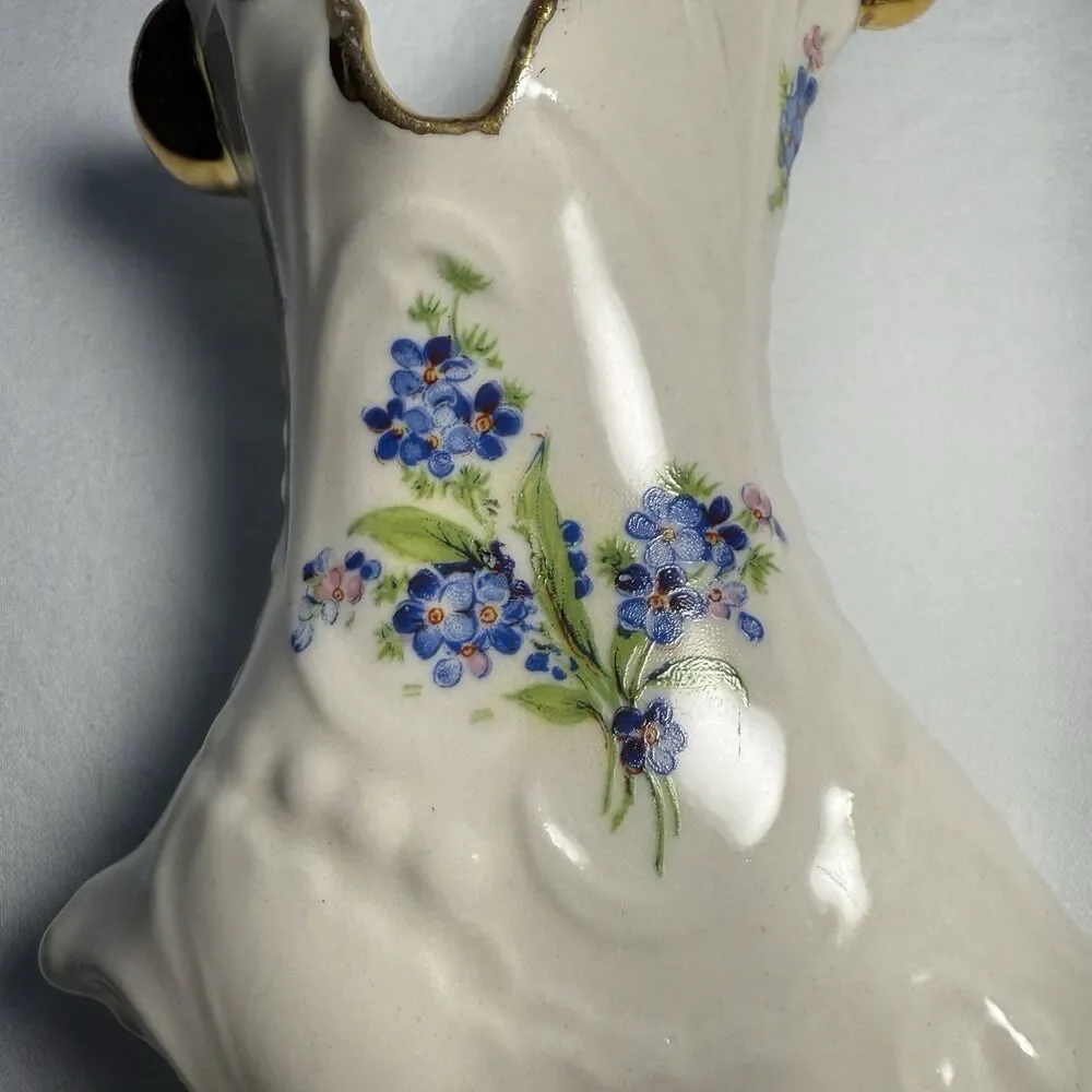Vintage 22 Karat Gold Holley Ross Italian Porcelain Boot Shoe Vase 5” Tall